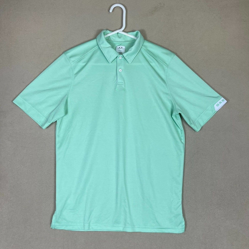 Oakley Polo Shirt‎ Adult Medium Green Golf Rugby Preppy Slit Short Sleeve Mens
